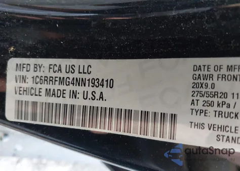 2022 Ram 1500 Big Horn 4X4 6'4 Box from USA, damaged, VIN 1C6RRFMG4NN193410